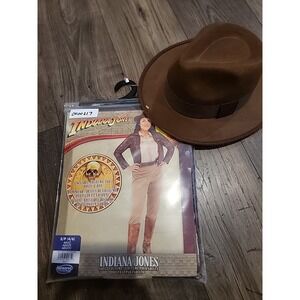 Women's Classic Indiana Jones Halloween Costume Pants Hat‎ Jacket Size Small 4-6
